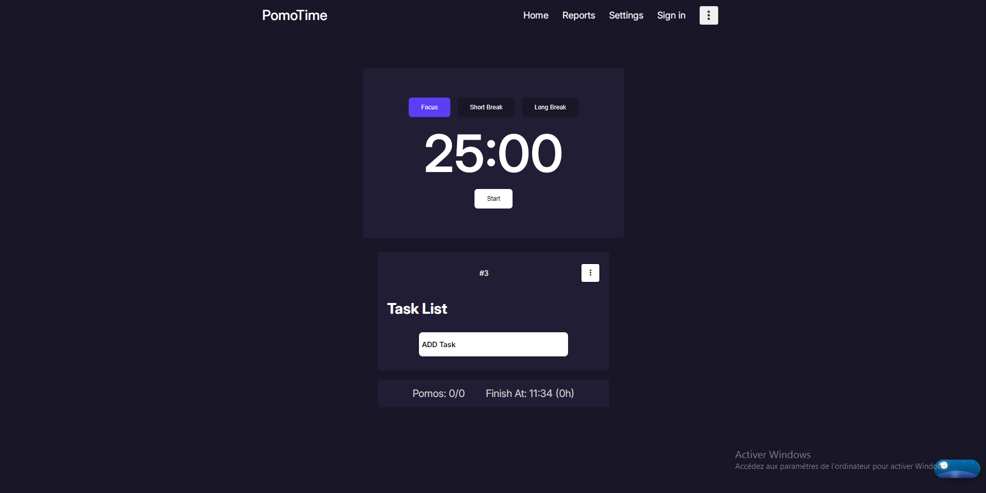 PomoTime Pomodoro Timer for Task Management