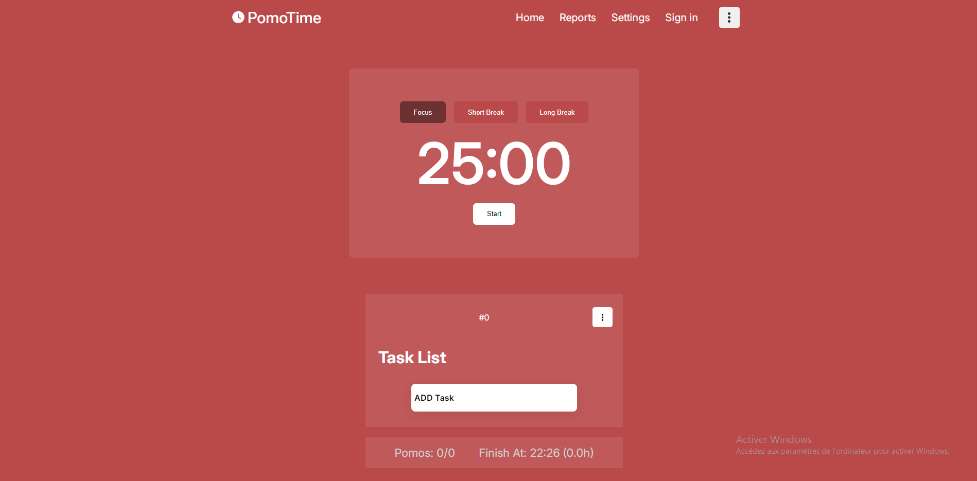 PomoTime Pomodoro Timer for Task Management